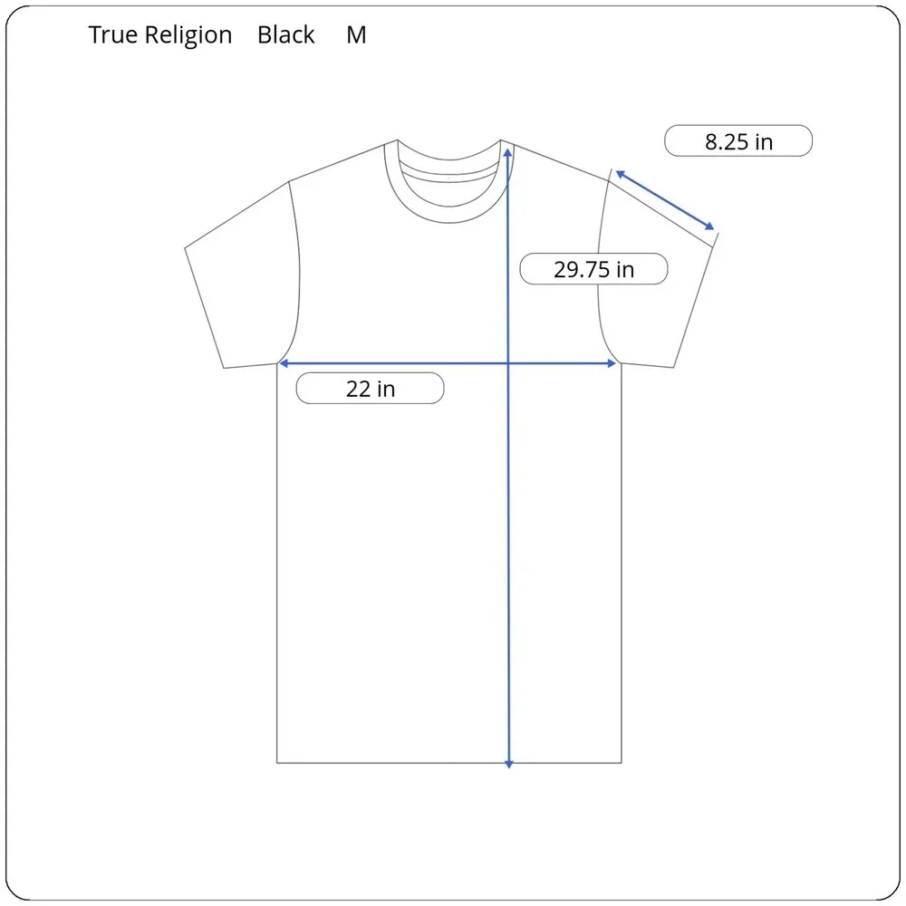 True Religion Big Buddha Men's Medium Short Sleeve Black Graphic Crew‎ T-Shirt